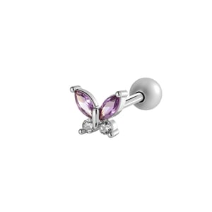1 Piece Flower Copper Gold Color Zircon Piercing Earring h5