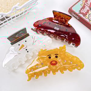 1 Stück Cuat Weihnachten Schneemann Muster Geschenk PVC Damen Haar Krallen h5 Bild2
