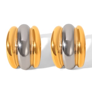 1 Pair Daily Mixed Gold Color And Silver Colors Women's Stud Earrings h5