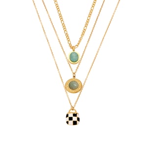Elegant Oval Calaite Stainless Steel Women's Pendant Necklaces h5 Picture8