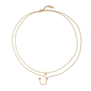 1 Piece Luxurious Tassel Circle Stainless Steel Gold Color Zircon Women's Pendant Necklaces h5 Picture6