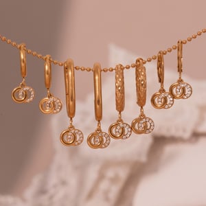 1 Pair Chic Droplet Stainless Steel Gold Color Zircon Women's Drop Earrings h5 Picture4