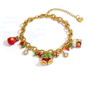 1 Piece Lovely Pendant Christmas DIY Stainless Steel  Women's Charm Bracelets h5