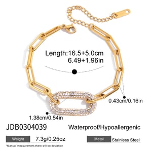 1 Piece Luxurious Calaite Stainless Steel Gold Color Women's Chain Bracelets h5