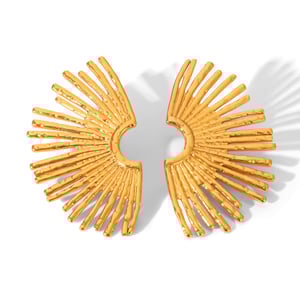 1 Pair  Daily Mixed Gold Color And Silver Colors Stainless Steel Women's Stud Earrings h5