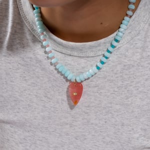 1 Piece Romantic Heart Stainless Steel Gold Color Natural Stone Women's Beaded Necklaces h5 Picture5