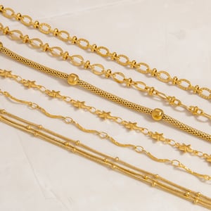 1 Piece Simple Chain Stainless Steel  Gold Color  Women's Chain Bracelets h5 Picture3