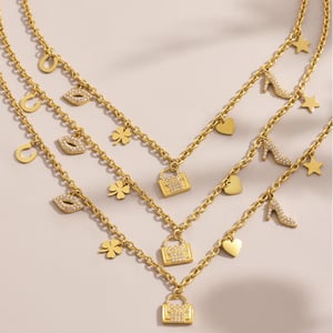 Modische Herz Klee Edelstahl Gold Farbe frauen Schmuck Sets h5 Bild5