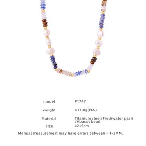 1 Piece Elegant Beads Stainless Steel Gold Color Natural Stone Women's Beaded Necklaces h5 Picture2