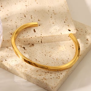 1 Piece Simple Stainless Steel Gold Color Cuff Bracelet h5 Picture3