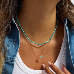 1 Piece Delicate Devil's Eye Calaite Stainless Steel Gold Color Women's Layered Necklaces h5 Picture4