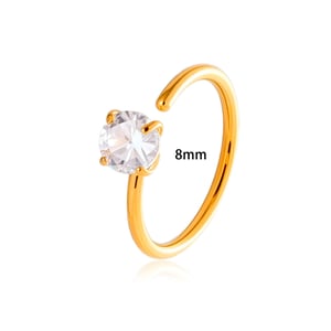 1 Piece Minimalist Circle Rectangle Stainless Steel Gold Color Zircon Women's Nose Stud h5 Picture2
