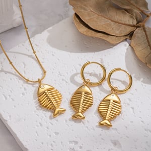 Fish Stainless Steel Necklace Set h5 Picture2