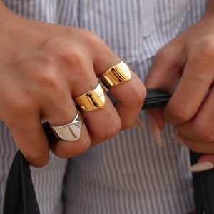 1 Piece Solid Color Irregular Shape Stainless Steel Statement Rings h5 Picture3