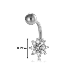 1 Piece Daily Triangle Copper Gold Color Zircon Navel Piercings h5 Picture2