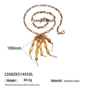 1 stuk kwastjes acryl roestvrij staal lange ketting h5