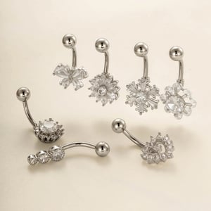 1 Piece Delicate Butterfly Copper Gold Color Zircon Navel Piercings h5 Picture3