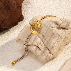 1 Piece Moon Stainless Steel Gold Color Charm Bracelet h5 Picture4