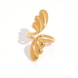1 Piece Designable Irregular Shape Stainless Steel Gold Color Statement Rings h5