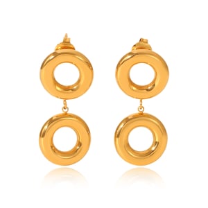 1 Pair Circle Mixed Color Stainless Steel Drop Earrings h5