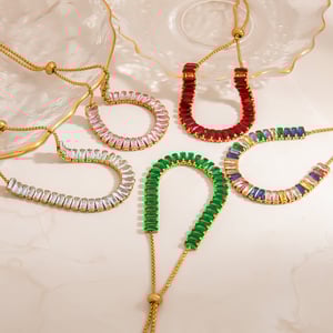 1 Piece Luxurious  Irregular Shape Stainless Steel  Gold Color  Women's Chain Necklaces h5 Picture5