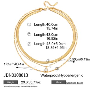 1 Piece Delicate Circle Stainless Steel Gold Color Zircon Women's Layered Necklaces h5 Picture2