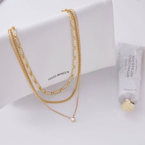 1 Piece Simple Circle Stainless Steel Gold Color Zircon Women's Layered Necklaces h5 Picture5