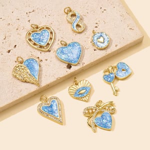 1 Piece Romantic Opal Heart Stainless Steel Gold Color Women's Pendants h5 Picture3