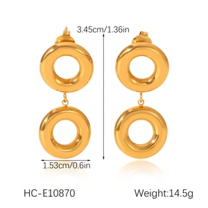 1 Pair Circle Mixed Color Stainless Steel Drop Earrings h5 Picture2