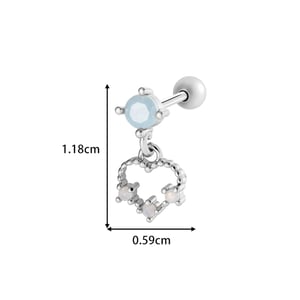 1 Stück Herz Kupfer Gold Farbe Zirkon Piercing Ohrring h5 Bild2