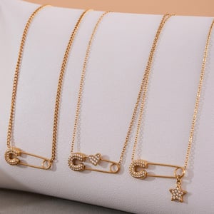 Daily Paper Clip Stainless Steel Gold Color Women's Pendant Necklaces h5 Picture6