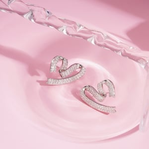 1 Pair Festive Series Sweet Heart Copper Stud Earrings h5 Picture2