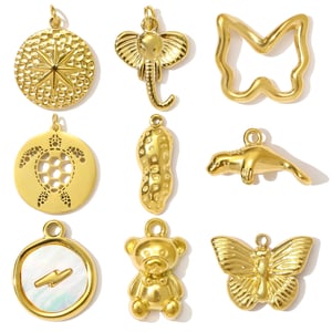 1 Piece Romantic Butterfly Stainless Steel Gold Color Women's Pendants h5 Picture5