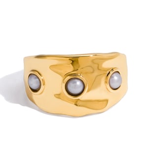 1 Stück gestaltbare Statement-Ringe aus Edelstahl in unregelmäßiger Form, goldfarben h5 Bild7