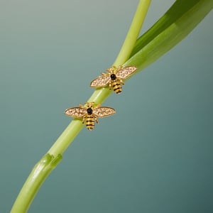 Romantic Natural Bee Stainless Steel Gold Color Women's Jewelry Sets h5 Picture9