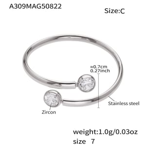 1 Piece Minimalist Circle Stainless Steel Gold Color Zircon Minimalist Rings h5