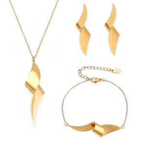 Minimalist Twist Mixed Gold&Silver Colors Stainless Steel Women's Jewelry Sets h5 Picture10