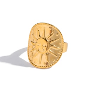 1 Piece Retro Sun Stainless Steel Statement Ring h5 Picture5
