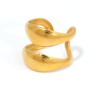 1 Piece Simple  Daily Irregular Shape Stainless Steel  Gold Color Women's Statement Rings h5