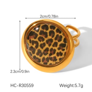 Leopard Pattern Stainless Steel Gold Color Stud Earrings h5 Picture2