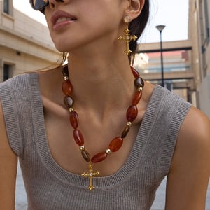 1 stuk kralen acryl kruisvormige hanger ketting h5 Afbeelding2