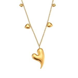 Classic Irregular Heart Stainless Steel Gold Color Women's Long Necklaces h5 Picture7