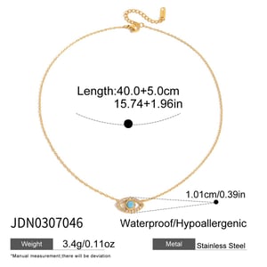 1 Piece Sophisticated Devil's Eye Stainless Steel Gold Color Women's Pendant Necklaces h5 