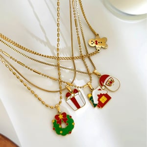 1 Piece Christmas Stainless Steel Gold Color Pendant Necklace h5 Picture4