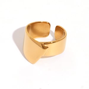 1 Piece Solid Color Irregular Shape Stainless Steel Statement Rings h5