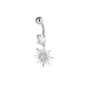 1 Piece Sun & Moon Copper Zircon Navel Piercing h5 