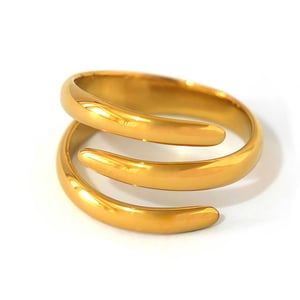 1 Piece  Casual Flower Rectangle Stainless Steel  Gold Color Women's Statement Rings h5