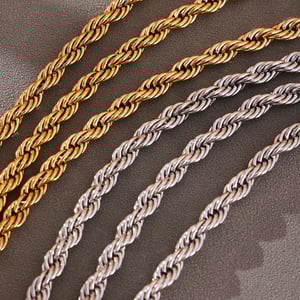 1 Piece Twist Mixed Gold&Silver Colors Stainless Steel Women's Chain Necklaces h5 Picture6