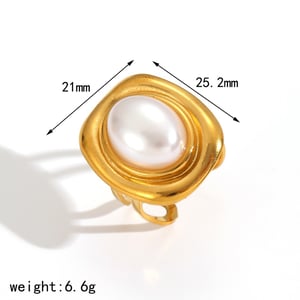 Set di collana con pietra naturale color oro in acciaio inossidabile rettangolare retrò h5 