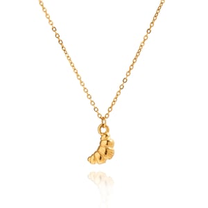 1 Piece Cute Croissant Stainless Steel Gold Color Women's Pendant Necklaces h5